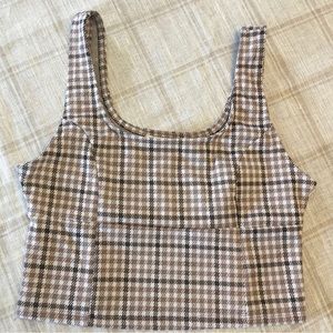 Pink Rose Houndstooth Crop Top